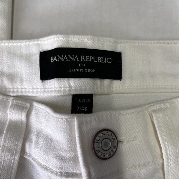 Banana Republic Women's Jeans White Skinny Crop Size 27 / 4 NWOT - Picture 4 of 5